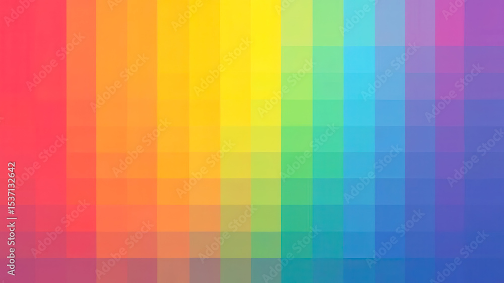 Poster vibrant gradient background in rainbow colors with pixelated texture and soft blend effects