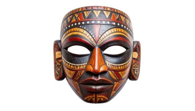 Ornate wooden tribal mask