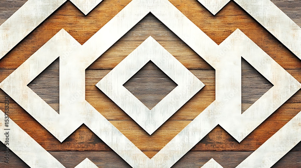Aufkleber abstract wooden texture background featuring geometric patterns in various wood tones suitable for d