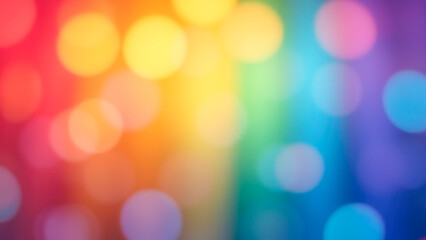 Colorful Abstract Bokeh Background with Warm and Cool Tones Blending in a Rainbow Palette