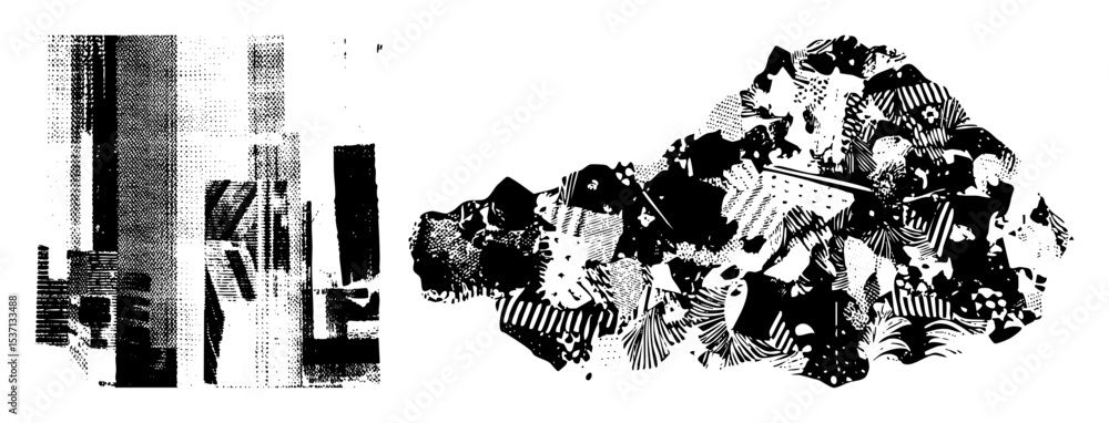 Aufkleber vector abstract mountain range and geometric structures .
