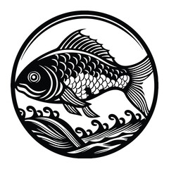 Fishing trophy isolated on transparent or white background