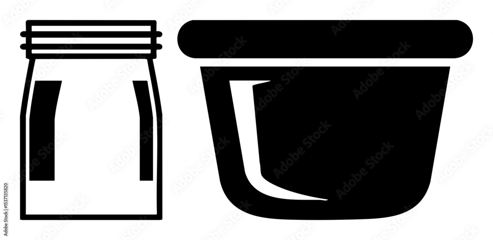 Poster vector container and jar vector