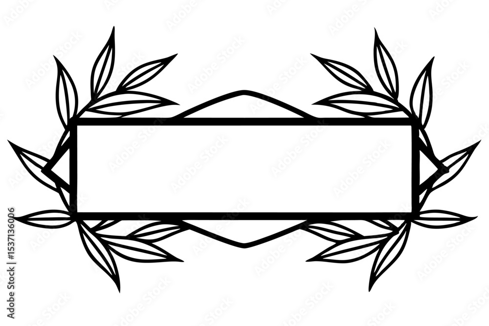 Aufkleber elegant botanical frame with space for text or logo design element