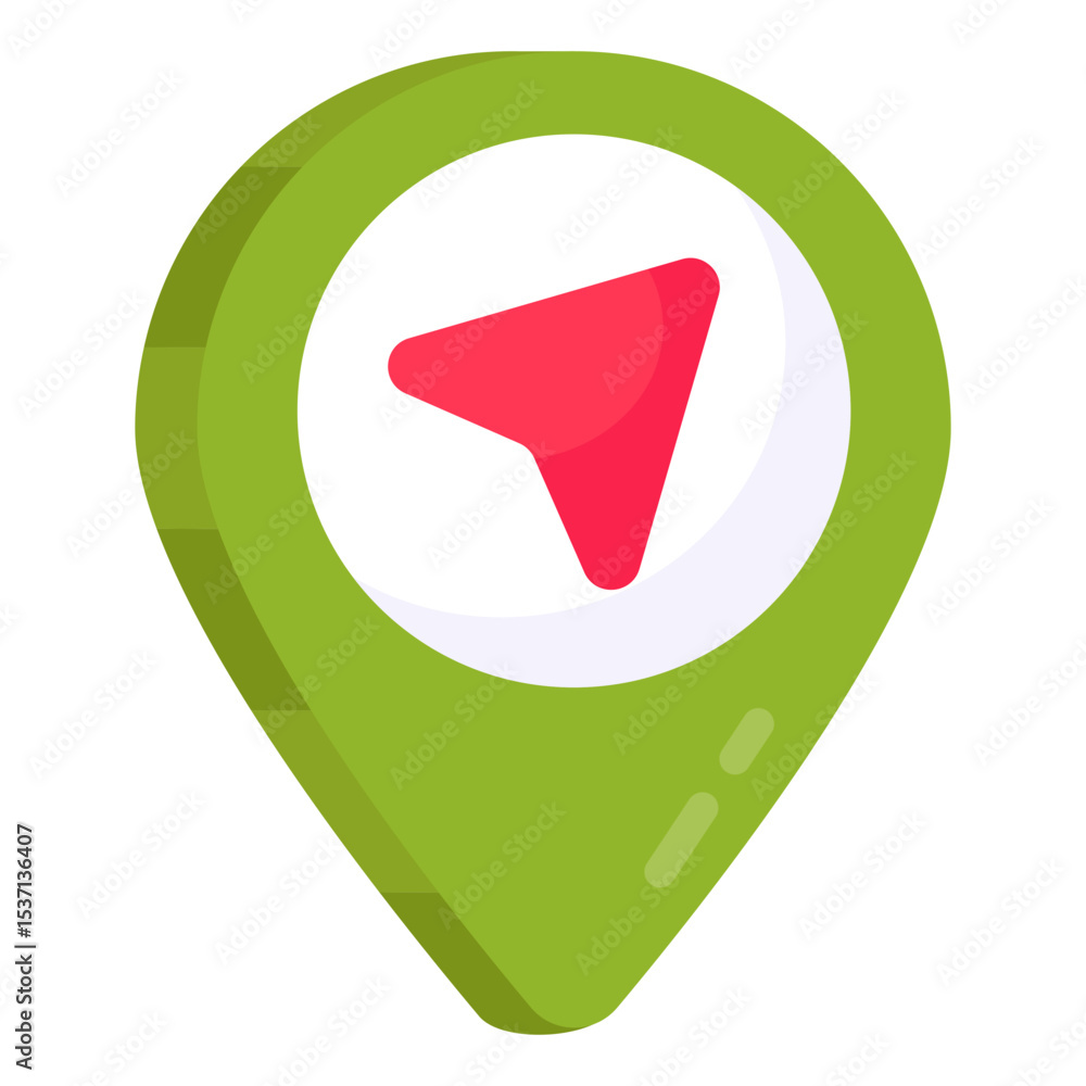 Poster vibrant 3d green map pointer icon symbolizing digital navigation, exact location pinpointing, and di