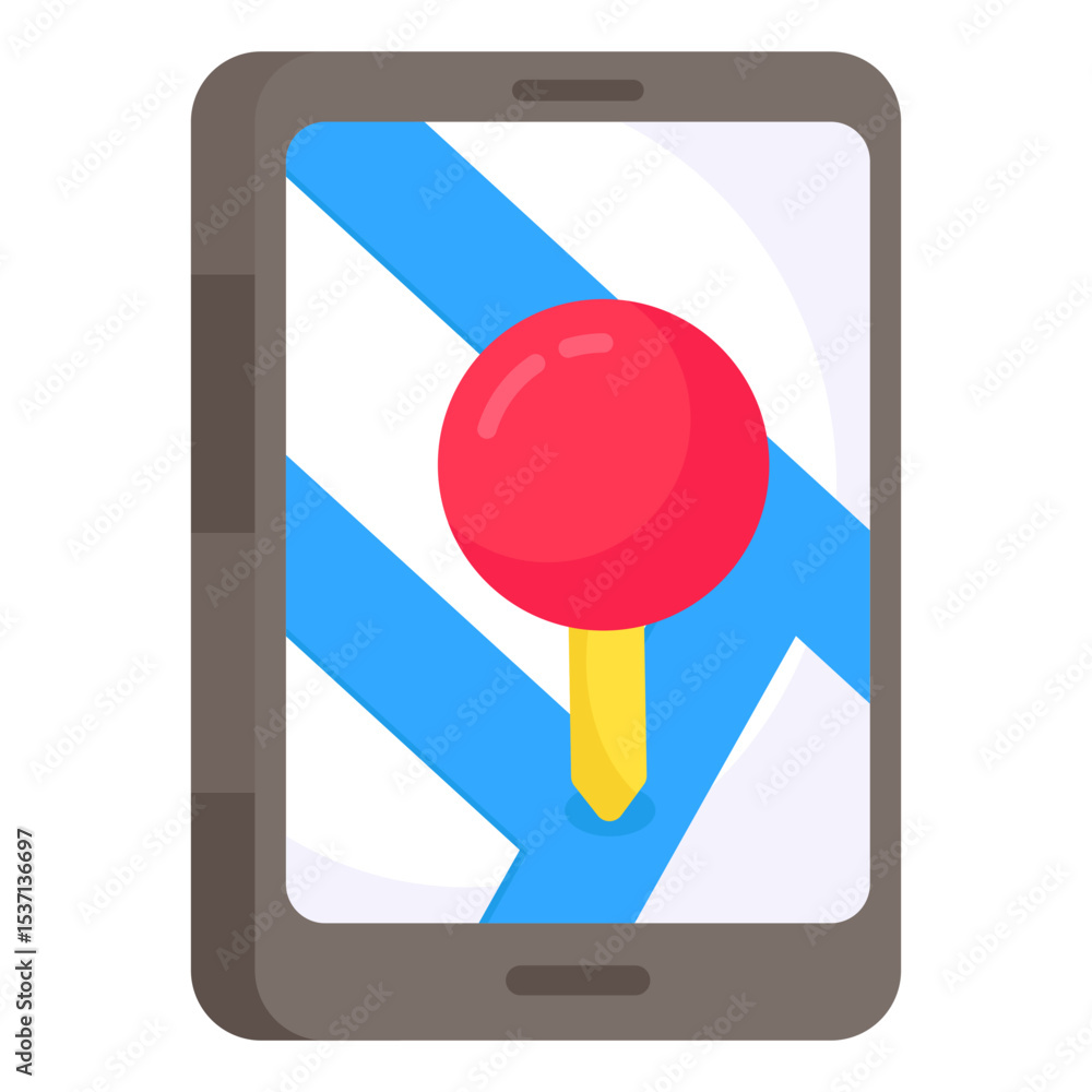Aufkleber smartphone gps navigation app location pin map interface illustration