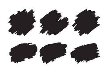 Messy black paint set isolated, black brush strokes. vector ink brush strokes stock illustration EPS 10