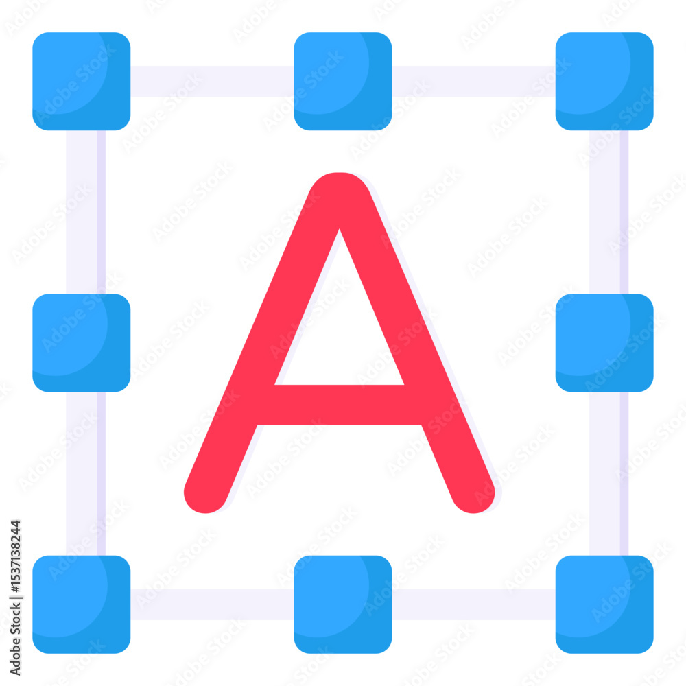 Poster red letter a text resize editing interface graphic