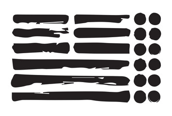 Black set paint, ink brush, brush strokes, brushes, lines, frames, box, grungy. Grungy brushes collection. Vector eps 10