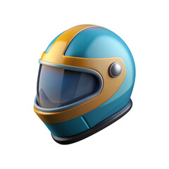 Retro style motorcycle helmet isolated on transparent background