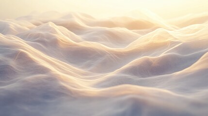 Soft, Wavy Sand Dunes Illuminated by Warm Light