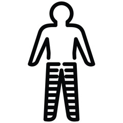 Paraplegia Icon Line Vector Illustration
