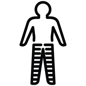 Paraplegia Icon Line Vector Illustration