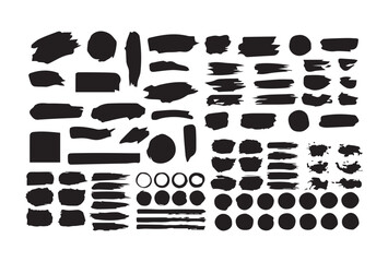 Big Black brush strokes vector illustration, abstract grunge texture on white background. Artistic design element,. Vector illustration eps 10