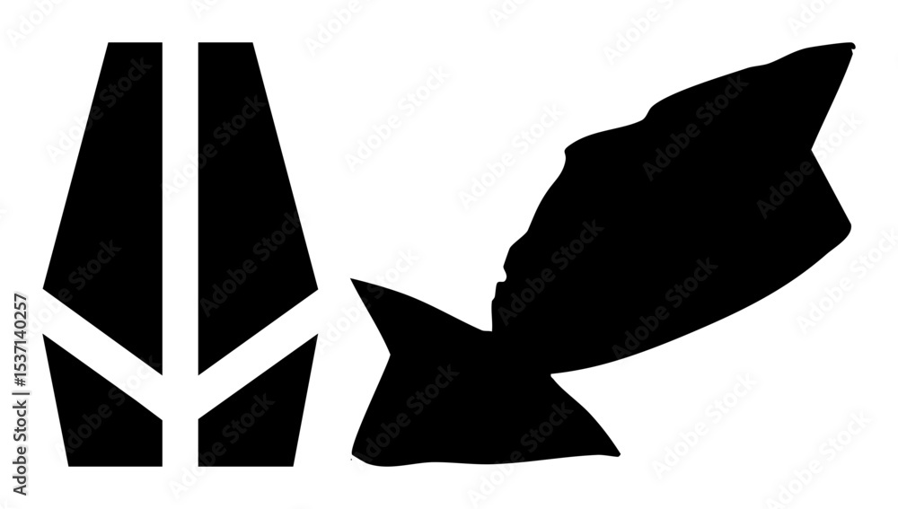 Poster vector abstract avian footprint combines bird silhouette with track marks.