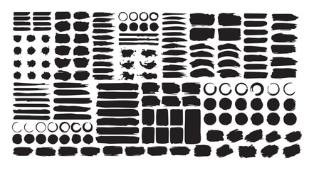 Big Brush stroke paint boxes on white background