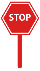 Stop sign road safety traffic symbol warning regulatory sign octagon shape red and white stop