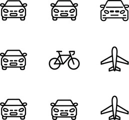Fototapeta premium Stylized Transport Graphics – Perfect for UI/UX & Branding. 