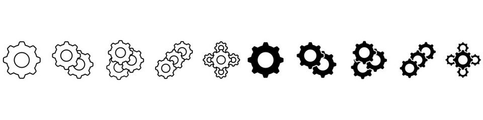 Gear icon vector set. clockwork illustration sign collection. Mechanics symbol. technical web icons.