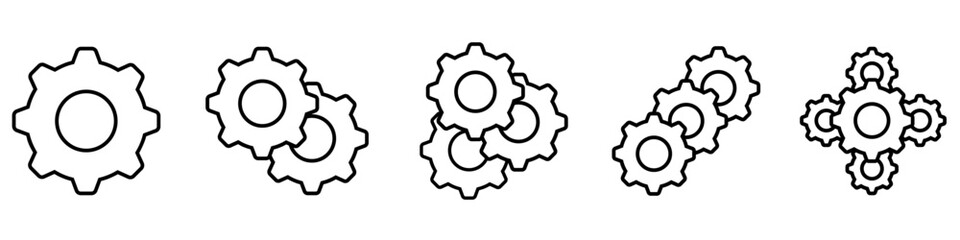 Gear icon vector set. clockwork illustration sign collection. Mechanics symbol. technical web icons.