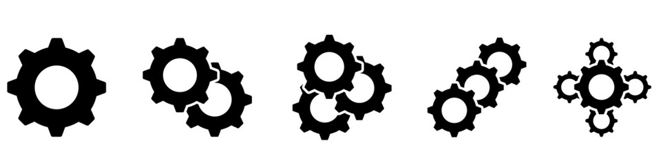 Gear icon vector set. clockwork illustration sign collection. Mechanics symbol. technical web icons.