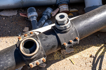 Industrial Pipe Connection with Flange