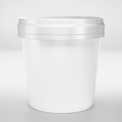 Cardboard ice cream tub isolated on white background