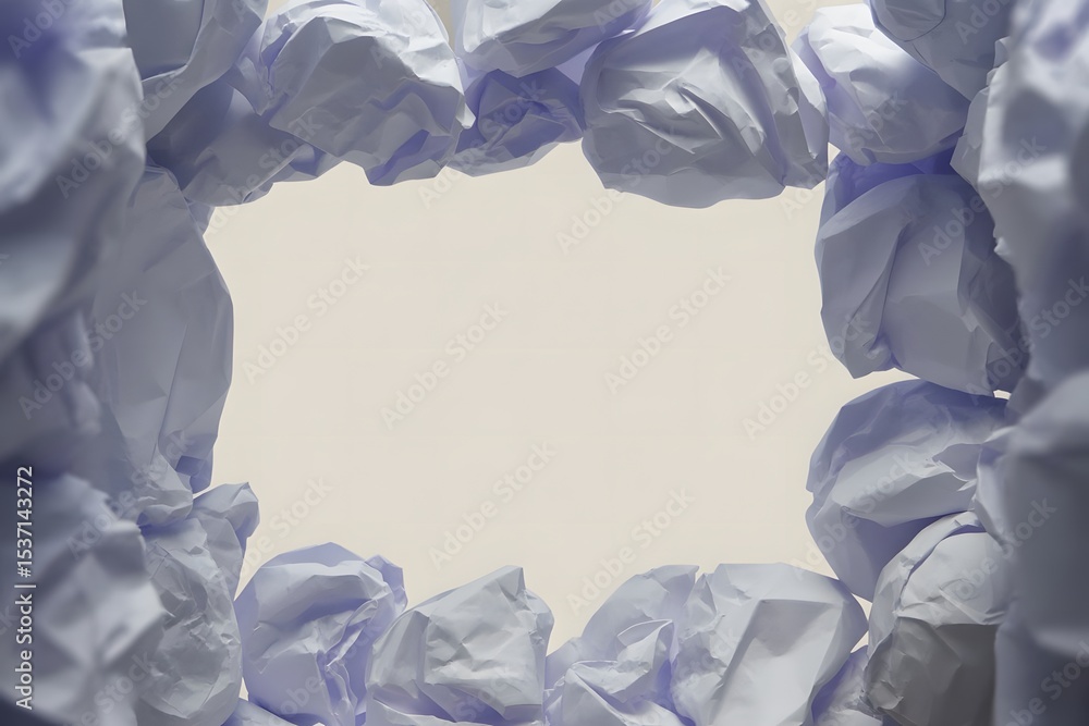 Poster crumpled paper frame with copy space for text or graphic
