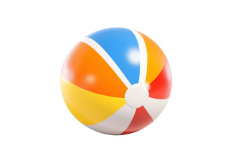 Colorful Beach Ball Isolated on Transparent Background