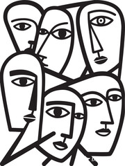 A vibrant vector set of theater masks, depicting comedy and drama, embodies the art of disguise and human expression for carnival masquerades