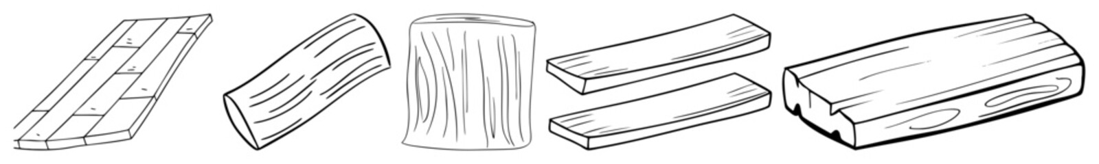 Vector Wooden Planks and Logs