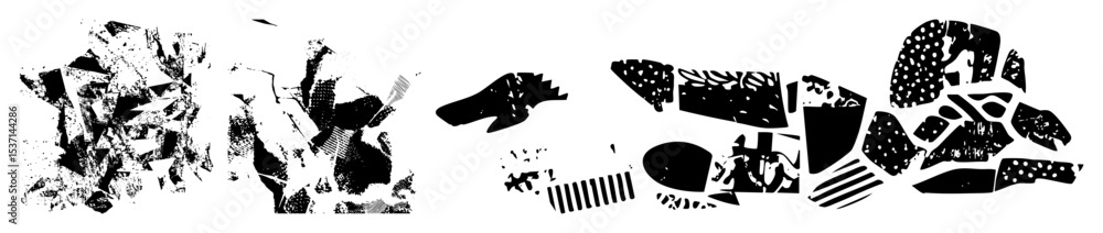 Poster vector abstract black shapes and textured brushstrokes create a dynamic .