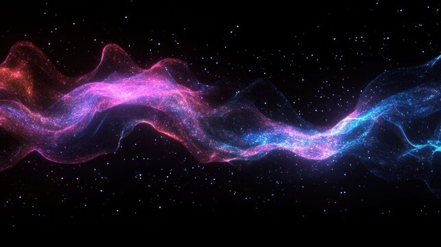 Vibrant Cosmic Waves in Space - Powered by Adobe