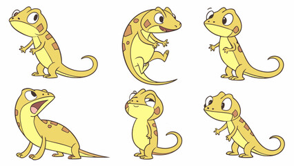 Charming Collection of Animated Lizard Characters Displayed Together