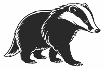Obraz premium badger sihouette black vector