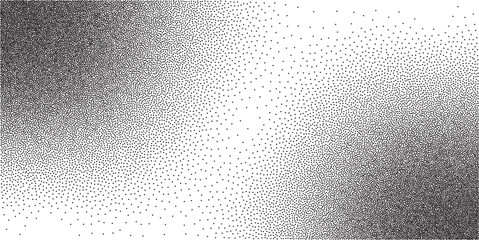 Grainy noise dotted textured corners background. Abstract vector stipple gradient texture