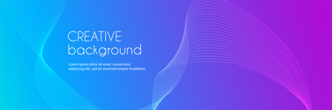 Colorful gradient creative abstract background. Wavy minimal trendy vector template for banners, business presentations, web headers
