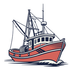 Retro Fishing Boats Vector Set – Nautical Hand-Drawn Trawler Illustrations
