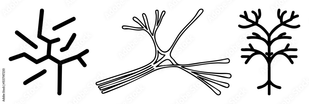 Aufkleber vector branching featuring diverse tree-like vector designs.