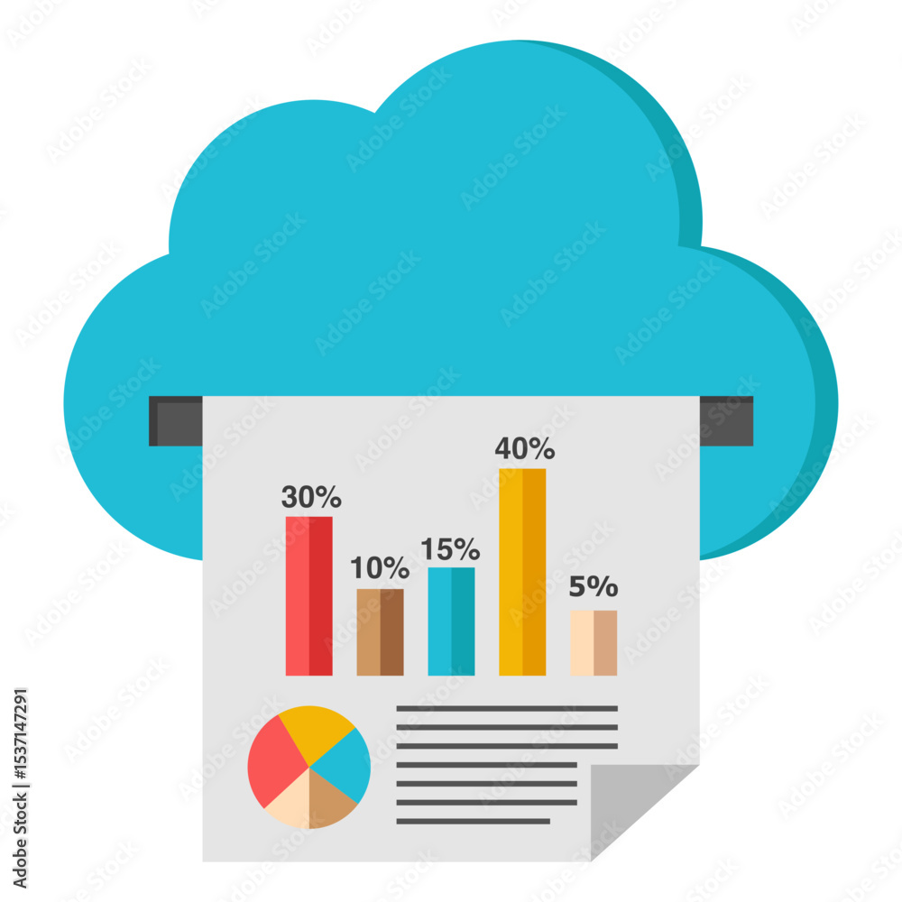 Poster cloud data storage chart report business analytics statistics