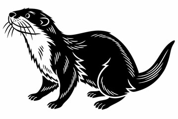 otter sihouette black vector