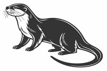 otter sihouette black vector