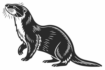 otter sihouette black vector