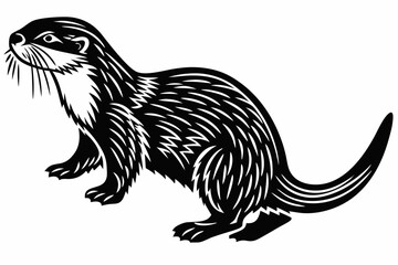 otter sihouette black vector