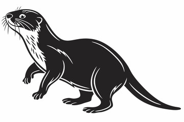 otter sihouette black vector
