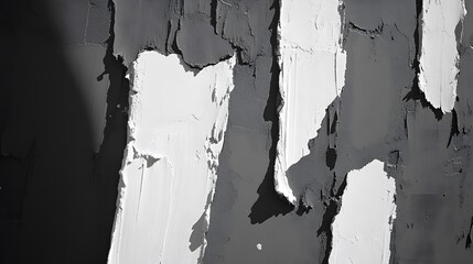 Abstract Gray and White Textured Wall Background Peeling Paint Monochrome