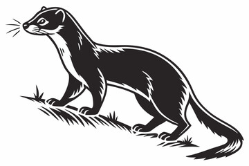 weasel silhoette black vector