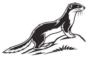 weasel silhoette black vector