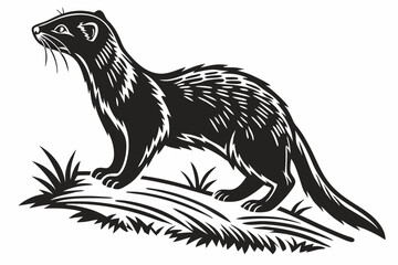 weasel silhoette black vector