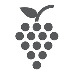 Simple Gray Grape Cluster Illustration on White Background
